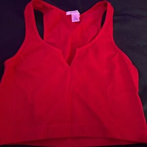 Red crop top tank top. Size M/L